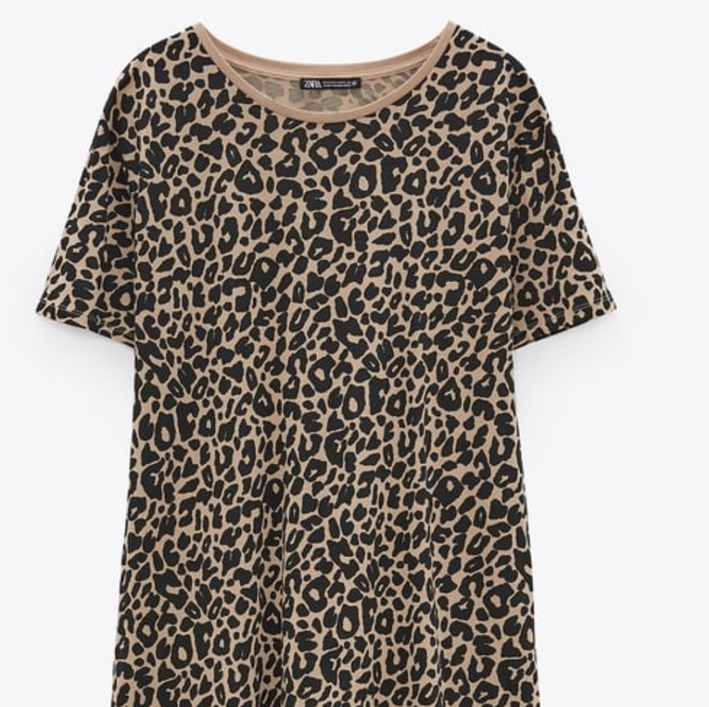 ZARA Leopard Print Cotton T-Shirt